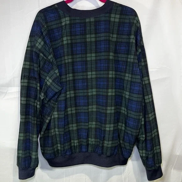 Vintage Golf Windbreaker Jacket Mens Large Blue Blackwatch Plaid 90s Winner Mate - Picture 7 of 7